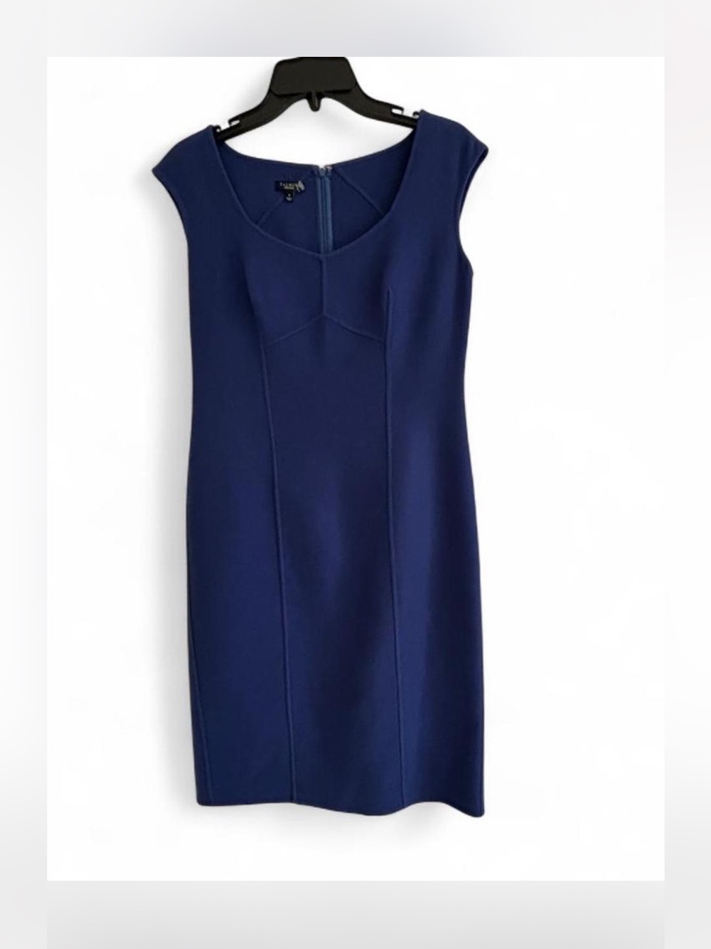 Talbots sz 4 Wool Royal Blue Sheath Dress unlined minimalist corporate office